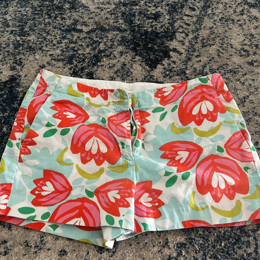 Crewcuts Floral Kids Shorts - Red and Green